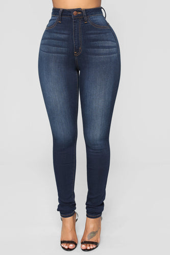 Dame Høj-rekede Skinny Jeans i komfortabelt Stretch-materiale Stilla