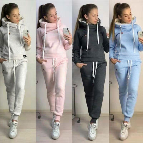 Kvindernes comfy hoodie og jogger sæt Stilla