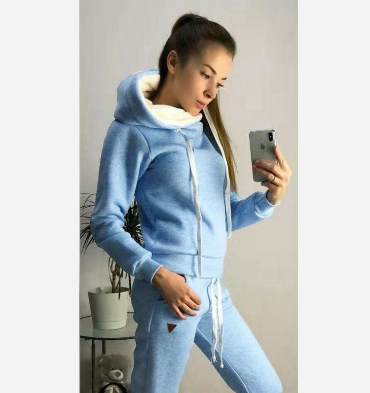 Kvindernes comfy hoodie og jogger sæt Stilla