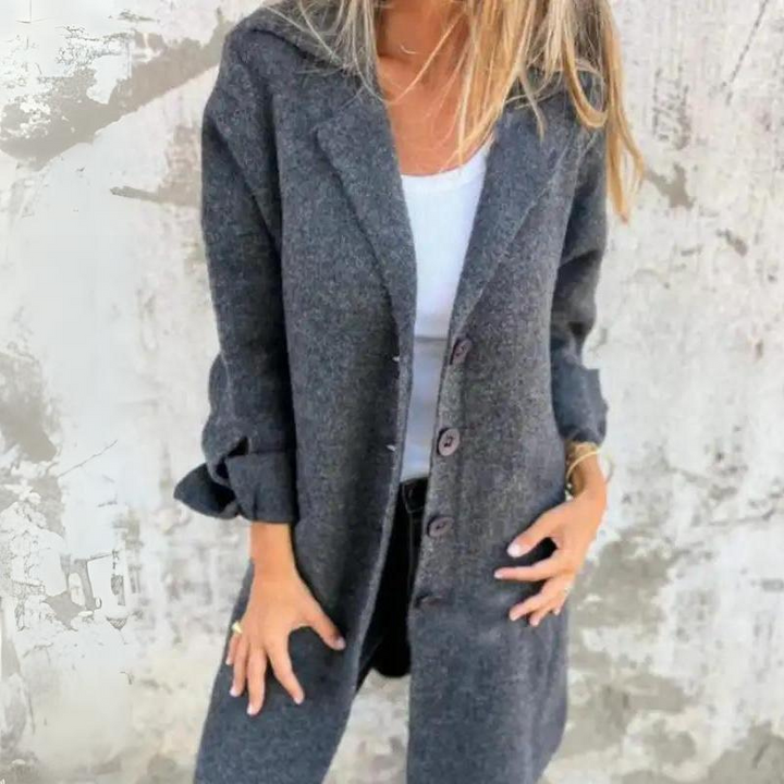 Stilla | Frakke Lang Model Klassisk Reverskrave Knaplukning Elegante Detaljer
