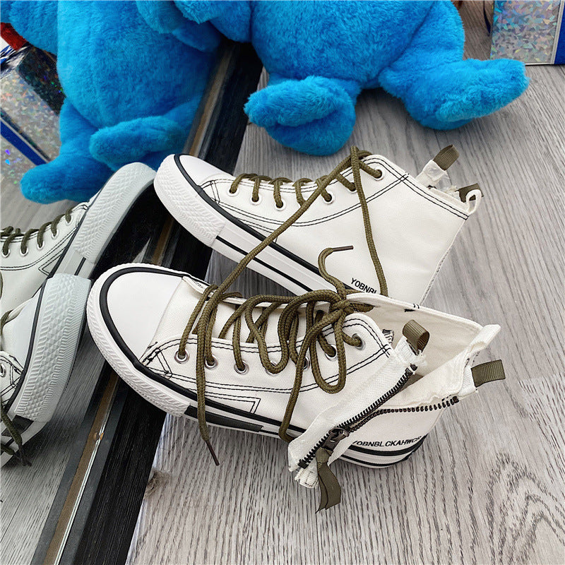 Dame Høje Sneakers med moderigtig Lynlås og åndbar Struktur Stilla