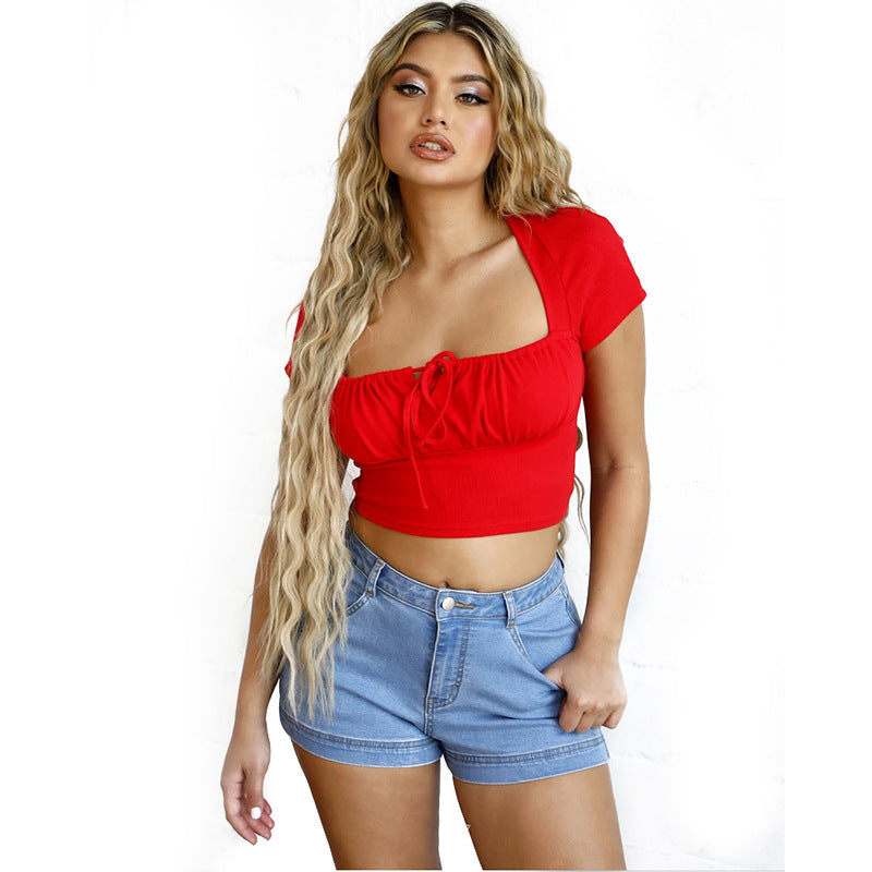 Dame Jeans-shorts med farverigt broderedesign og afslappet snit Stilla