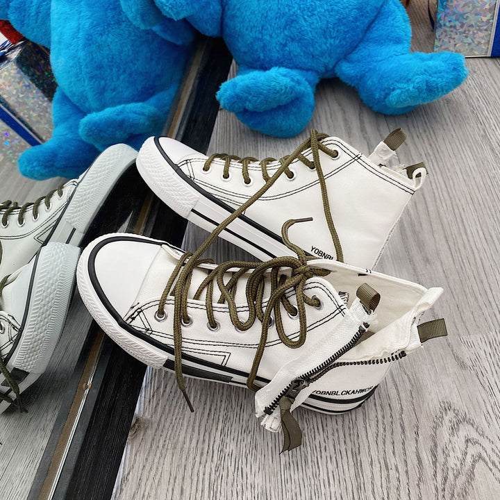 Dame Høje Sneakers med moderigtig Lynlås og åndbar Struktur Stilla