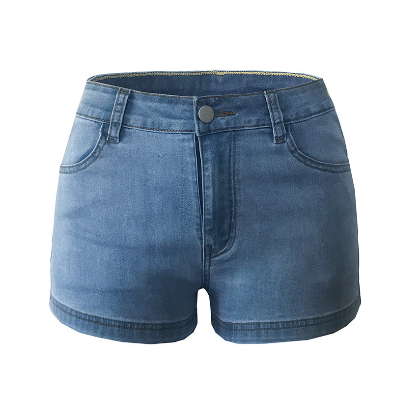 Dame Jeans-shorts med farverigt broderedesign og afslappet snit Stilla