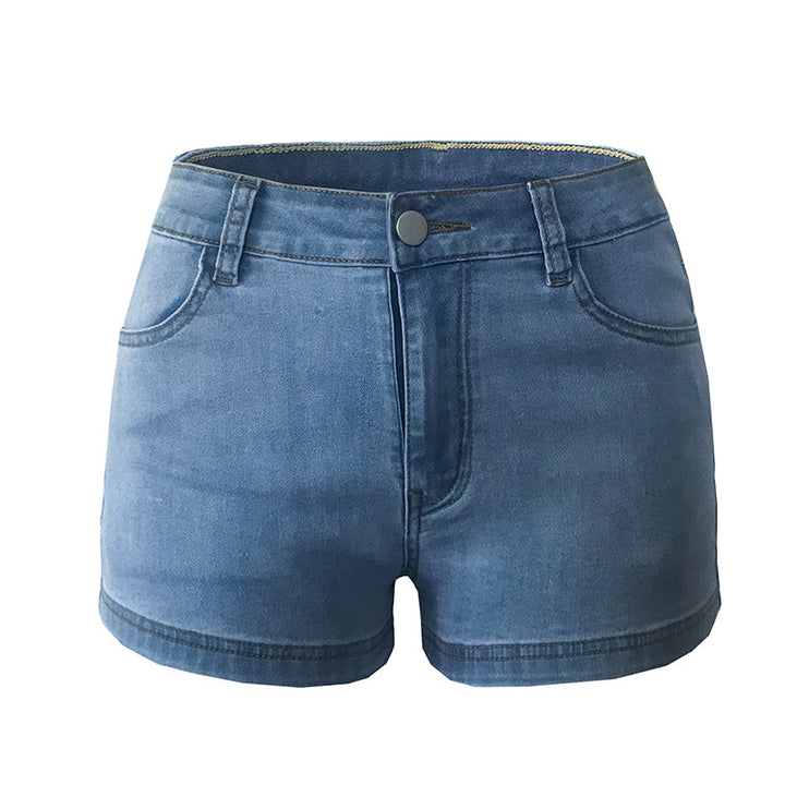 Dame Jeans-shorts med farverigt broderedesign og afslappet snit Stilla