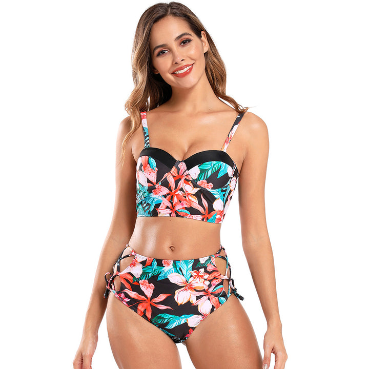 Dame bikini-sæt med elegant cropped top og højskåret truse Stilla