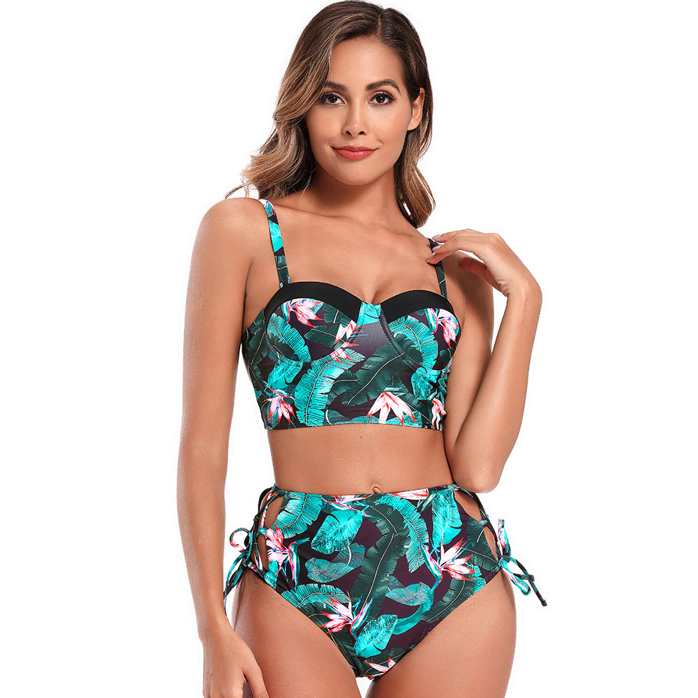 Dame bikini-sæt med elegant cropped top og højskåret truse Stilla