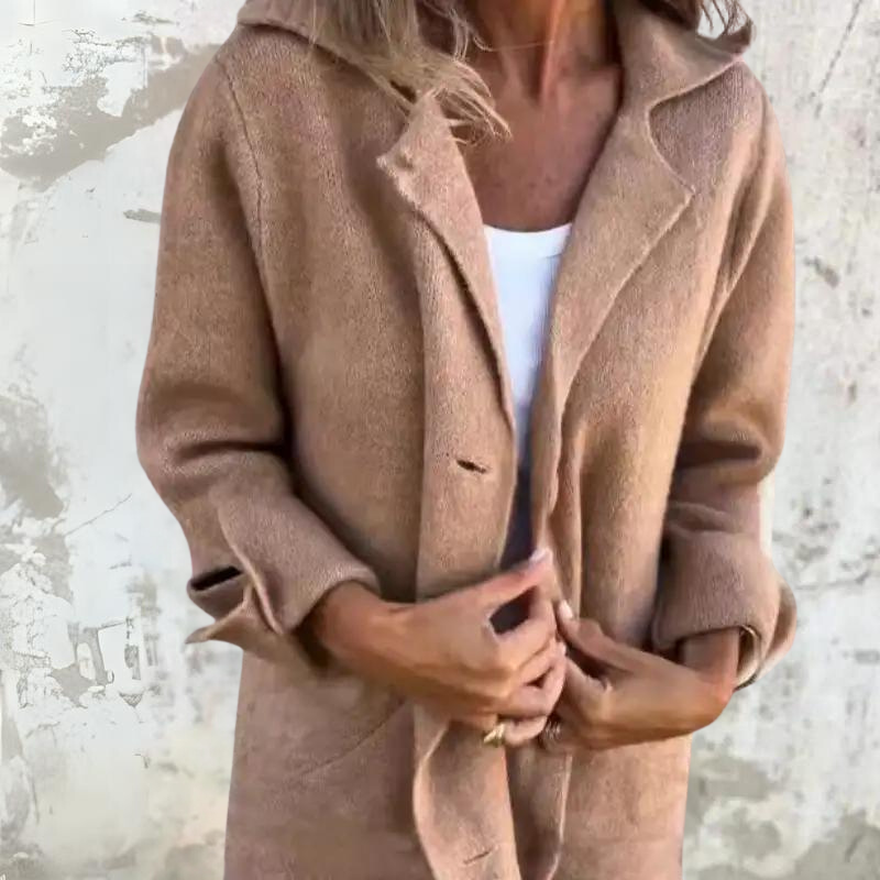Stilla | Frakke Langt Modell Klassisk Slåkrave Knaplukning Elegante Detaljer