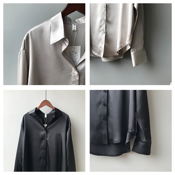 Dame silkebluse med elegante knapdetaljer Stilla