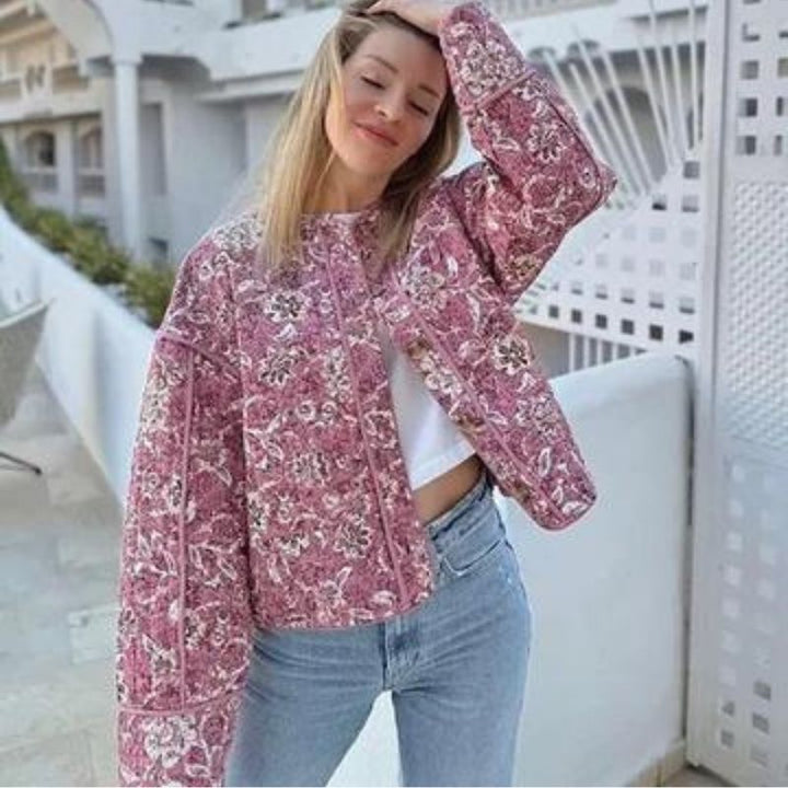 Stilla | Blomstret quiltet jakke