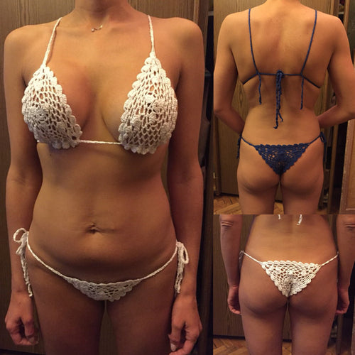 Dame hækle-bikini-sæt med florale motiver Stilla
