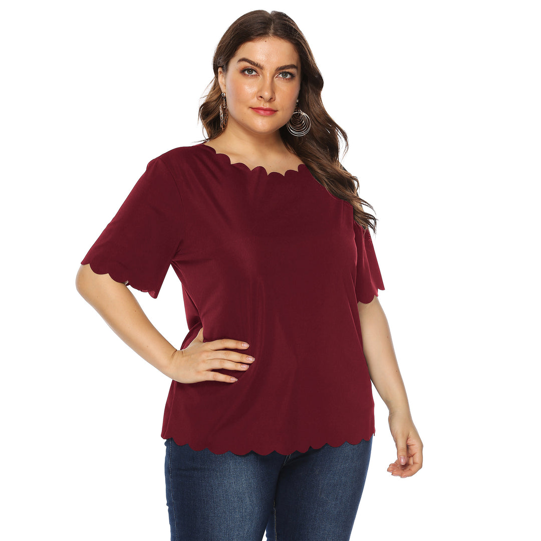 Dame elegant bluse shirt med bølget sål Skovae