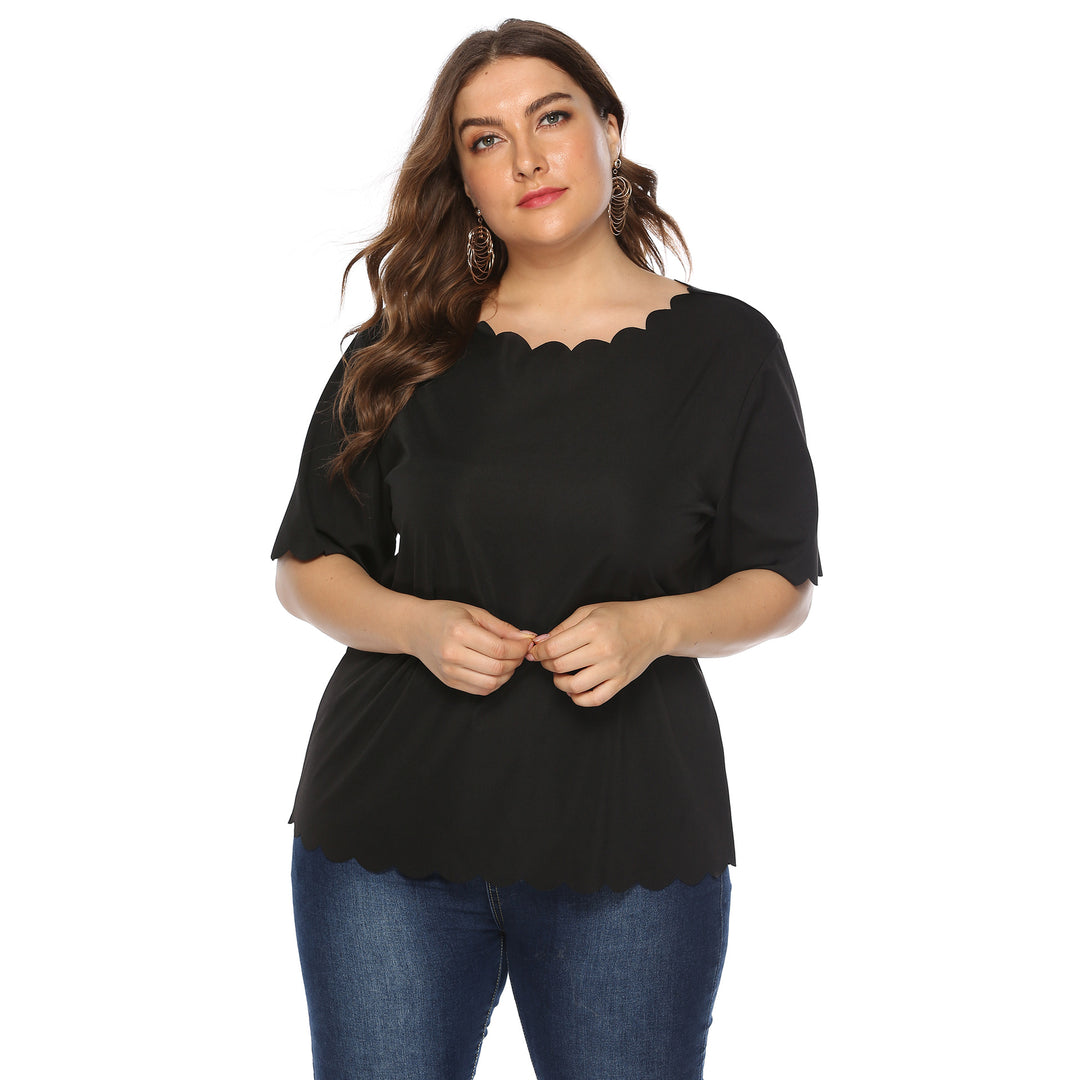 Dame elegant bluse shirt med bølget sål Skovae