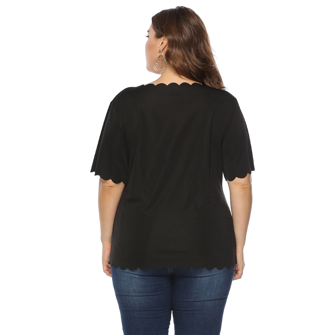 Dame elegant bluse shirt med bølget sål Skovae