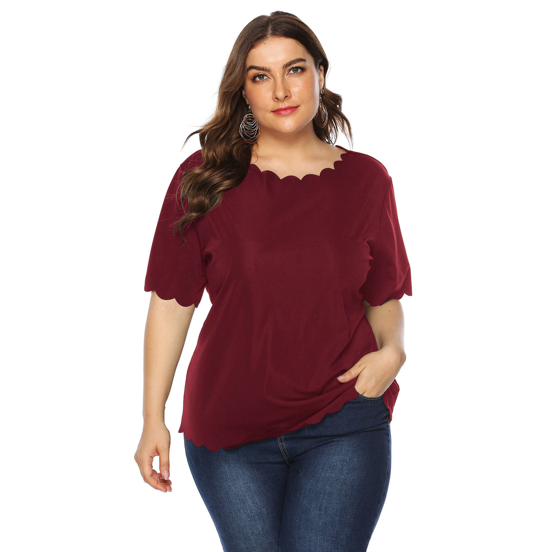 Dame elegant bluse shirt med bølget sål Skovae