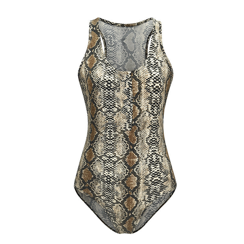 Dame Slangeprint One-Piece Badedragt Stilla