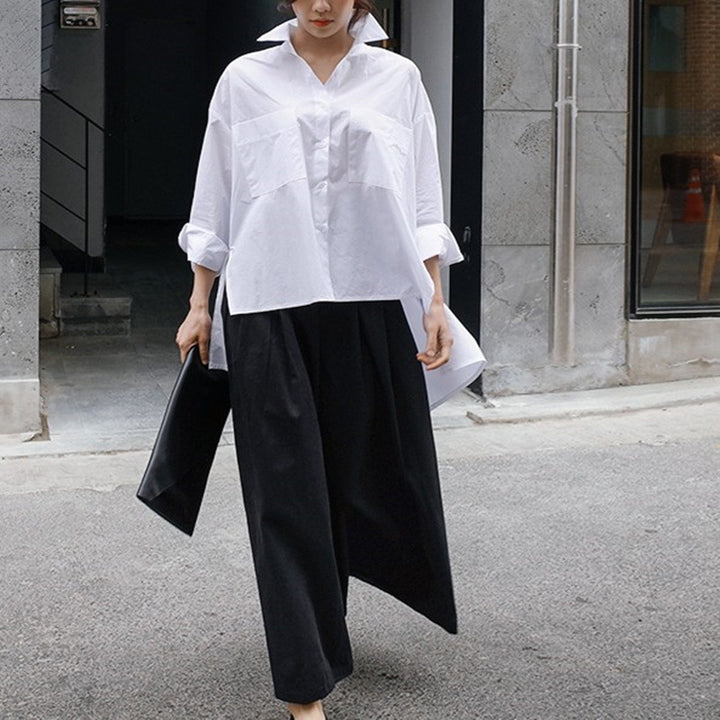 Dame Oversized Bluse med struktureret snit og moderne ærmer Stilla