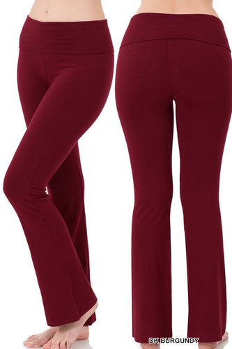 Stilla | Bomulds Fold Over Yoga Flare Bukser