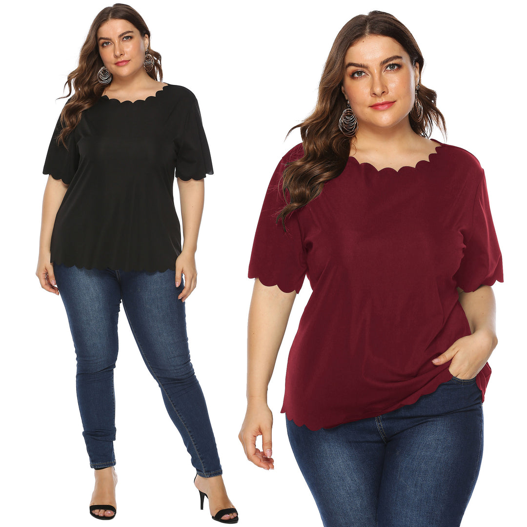 Dame elegant bluse shirt med bølget sål Skovae
