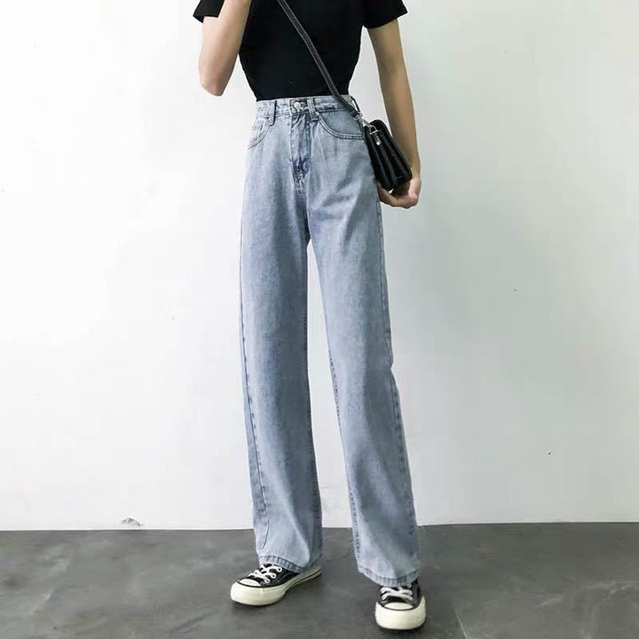 Bredskårne jeans til kvinder med høj talje og klassisk snit Stilla