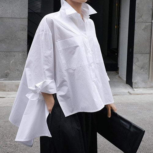 Dame Oversized Bluse med struktureret snit og moderne ærmer Stilla