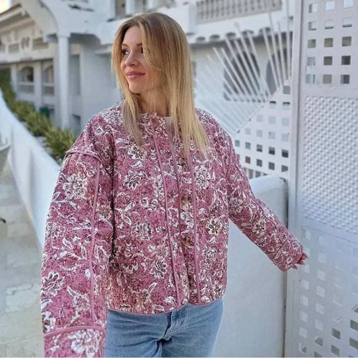 Stilla | Blomstret quiltet jakke