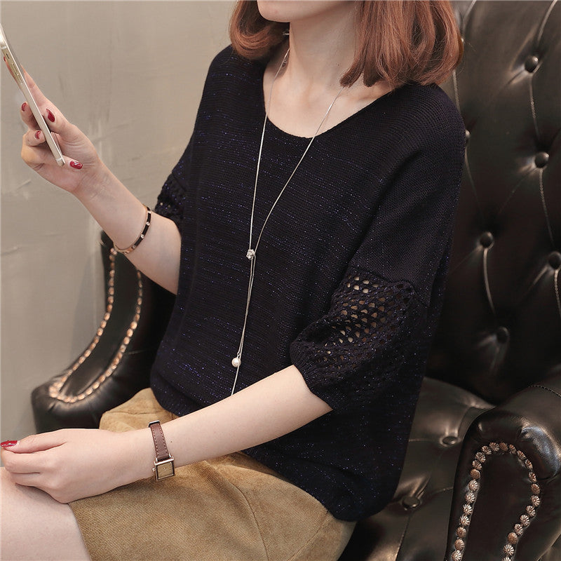 Damer casual strikket sweater med åben mesh struktur Stilla