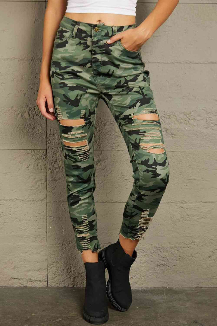 Stilla | Distressed Camouflage Jeans