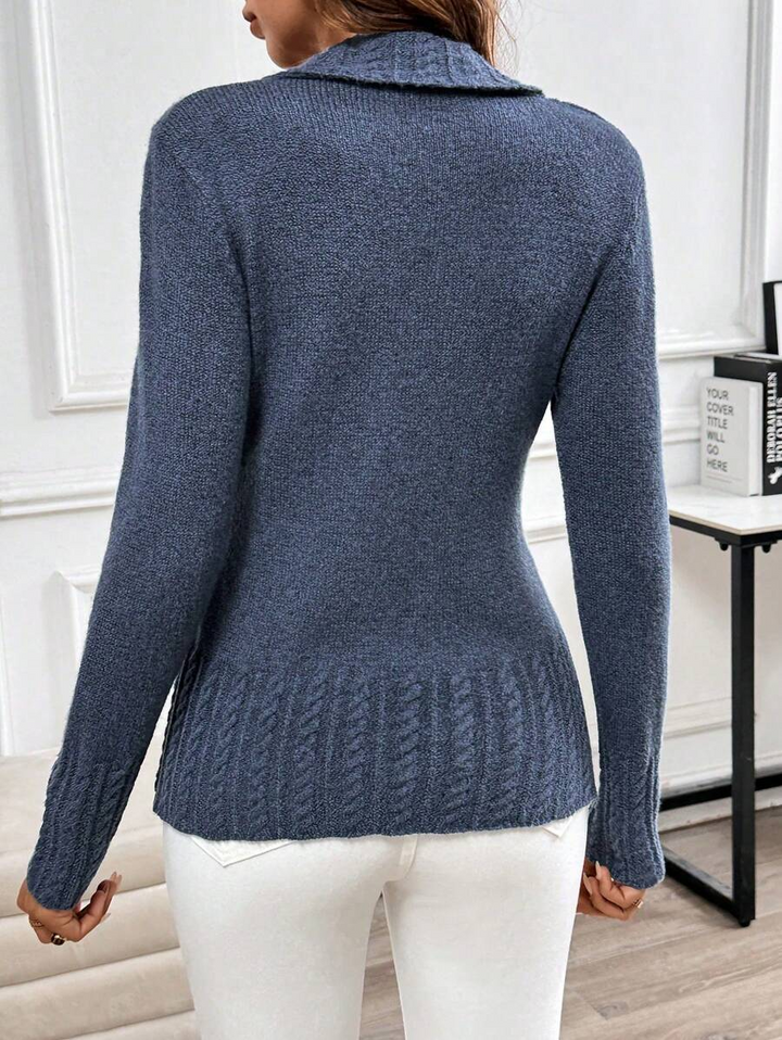 Stilla | Blå Pullover Med Lange Ærmer og V-udskæring