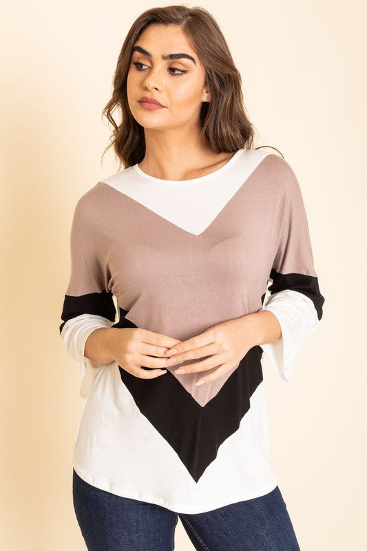 Stilla | Bell Sleeve Color Block