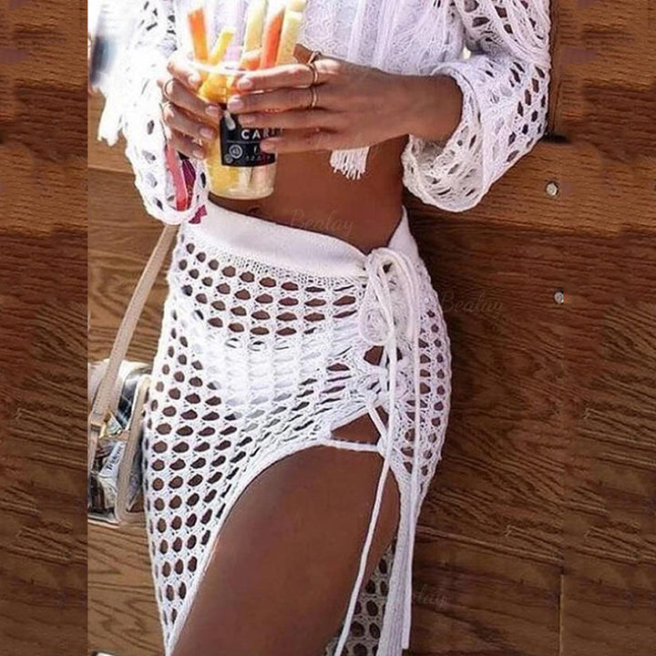 Dame Mesh Midi Strand Overkjole Stilla