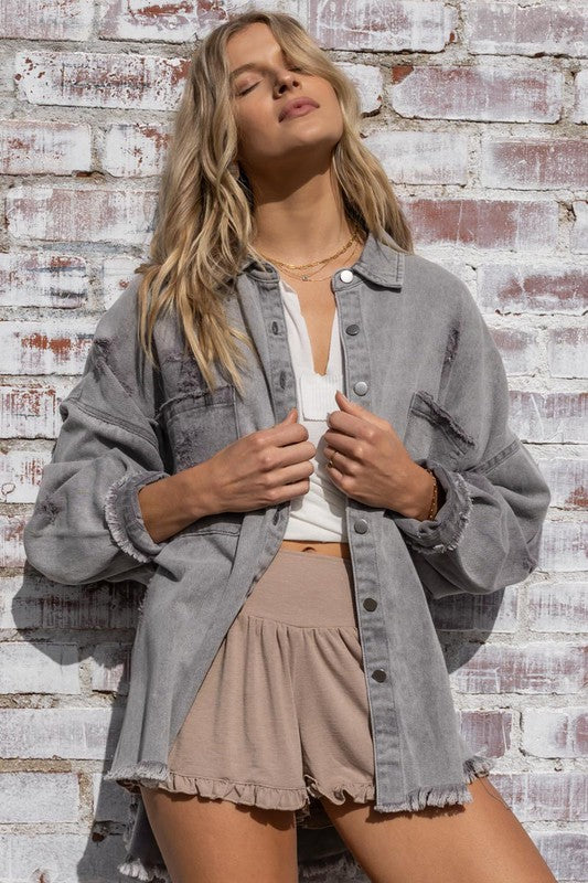 Stilla | Distressed Oversized Jakke