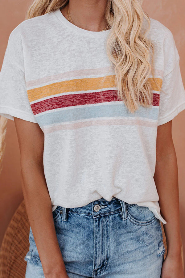 Stilla | Multi Stripe Kortærmet T-shirt