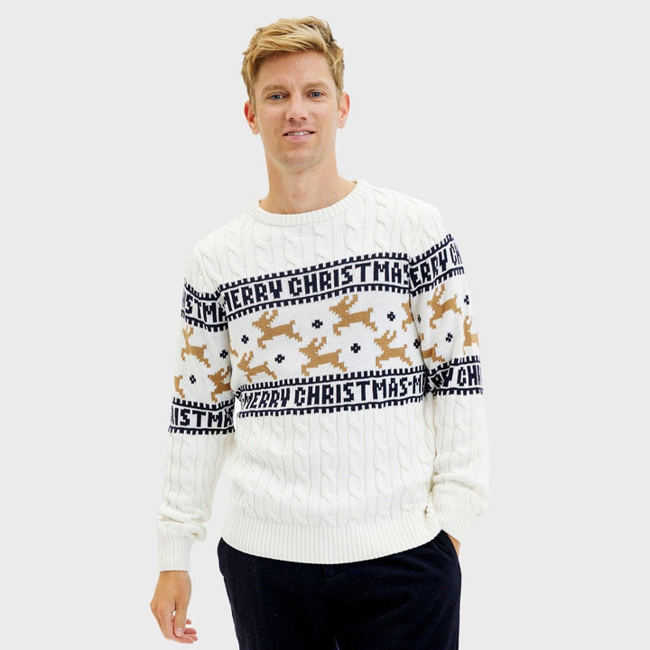 Stilla | Den elegante julesweater Hvid Herrer