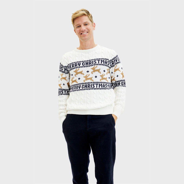 Stilla | Den elegante julesweater Hvid Herrer