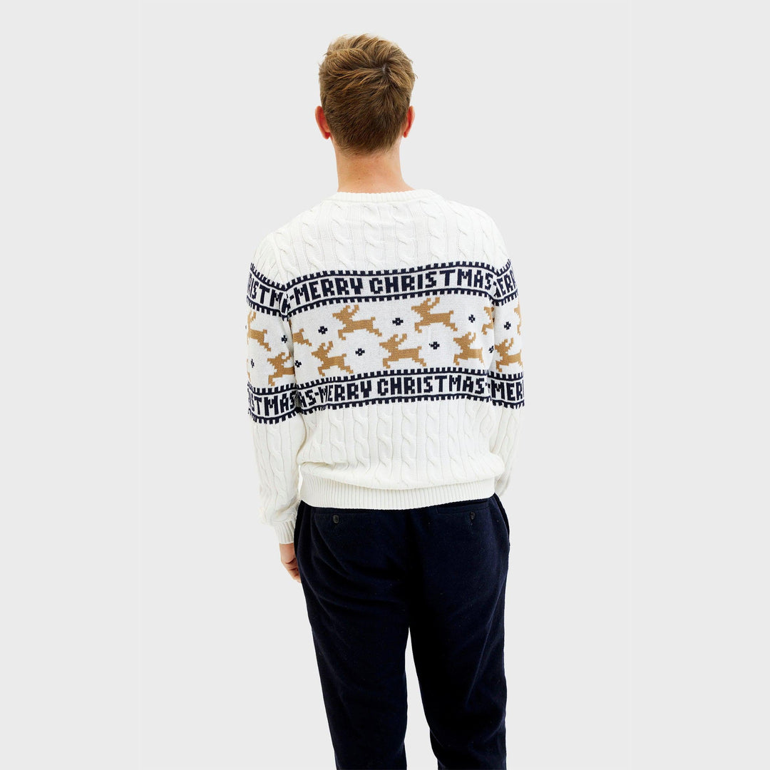 Stilla | Den elegante julesweater Hvid Herrer
