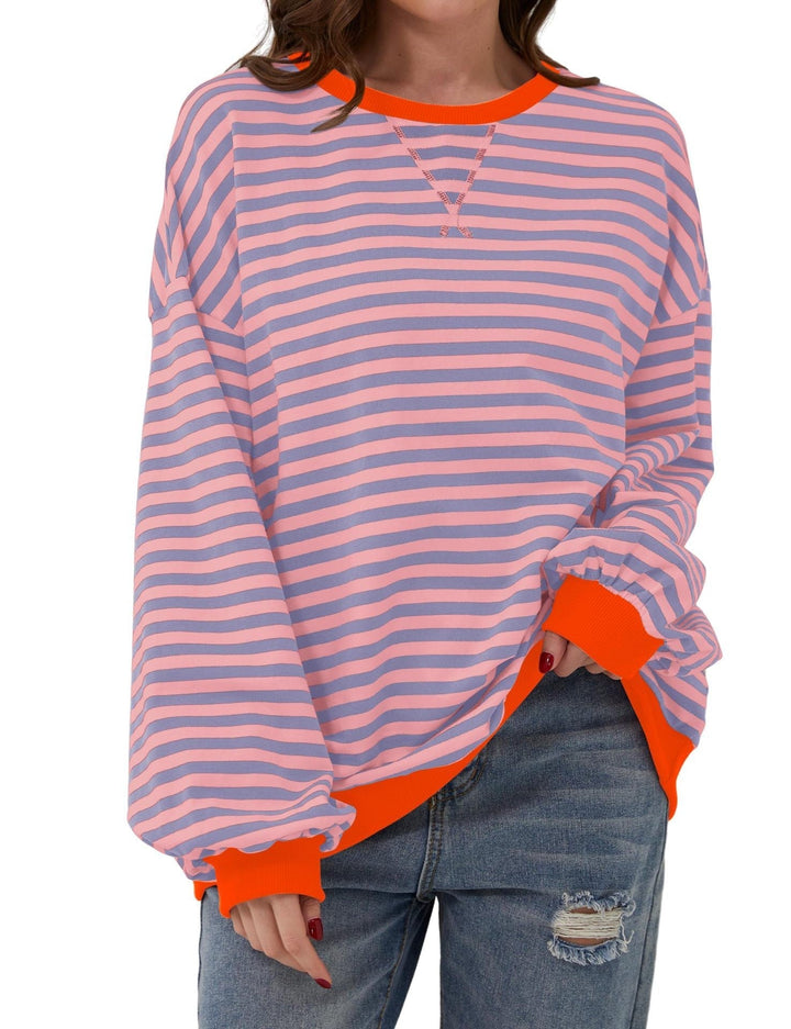 Stilla | Elegant, Løs Damebluse med Striber