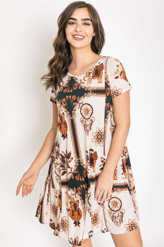 Stilla | Catcher Print Shift Kjole