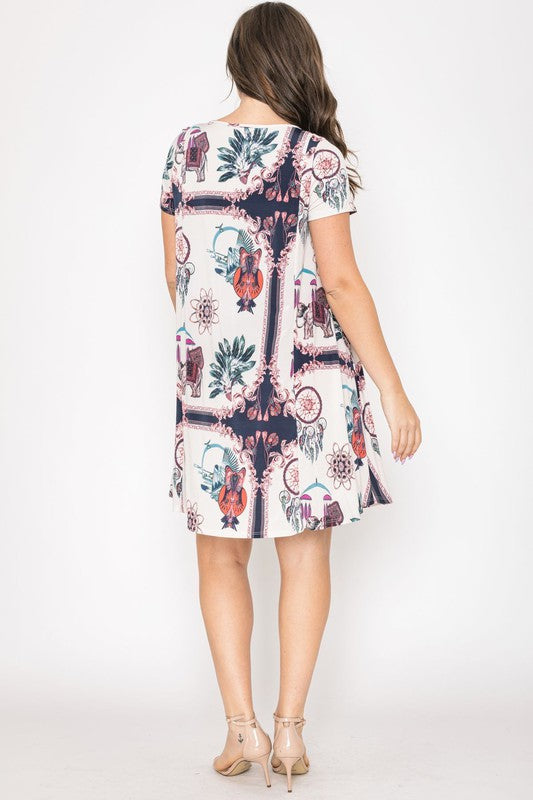 Stilla | Catcher Print Shift Kjole