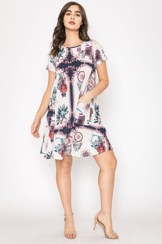 Stilla | Catcher Print Shift Kjole