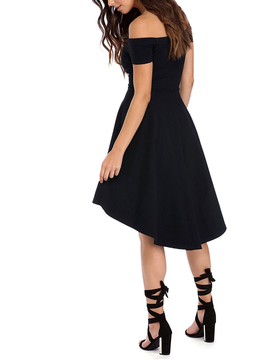 Kvinder Off-Shoulder Kjole med Asymmetrisk Kant og Flydende Nederdel Stilla