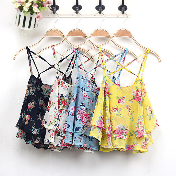 Dame Floral Rüsje Cami Top Stilla