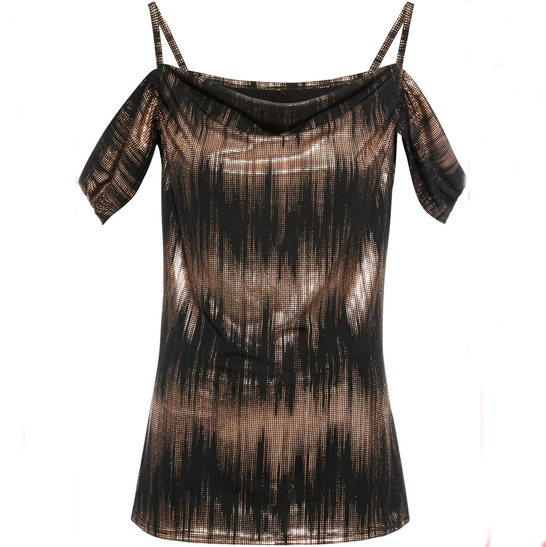 Dame Cold Shoulder Metallic Print Top Stilla