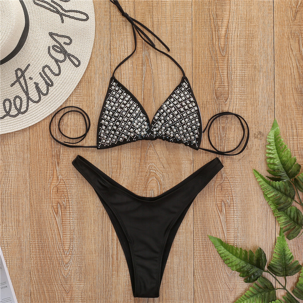 Dame Glamourøs Strass-Bikini Skovae
