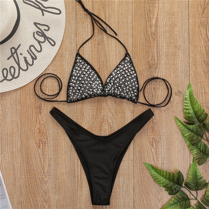 Dame Glamourøs Strass-Bikini Skovae