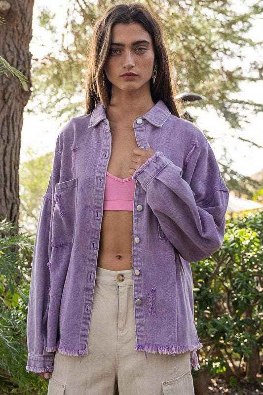 Stilla | Distressed Oversized Jakke