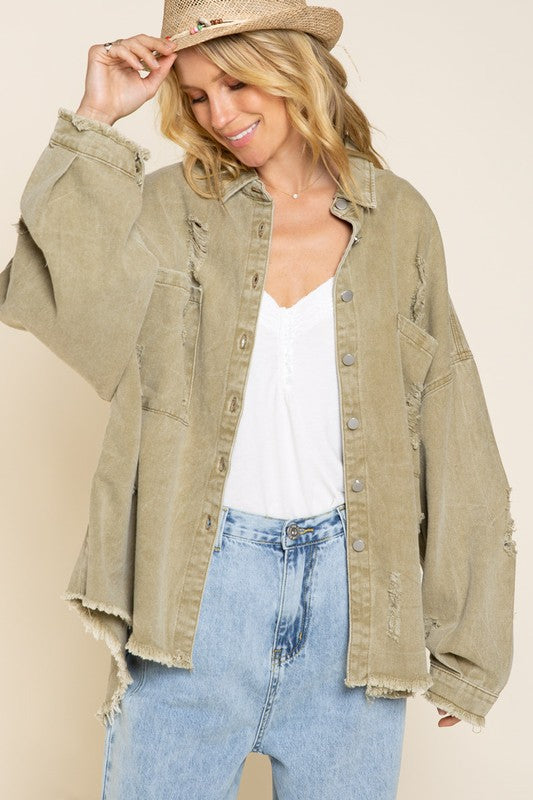 Stilla | Distressed Oversized Jakke