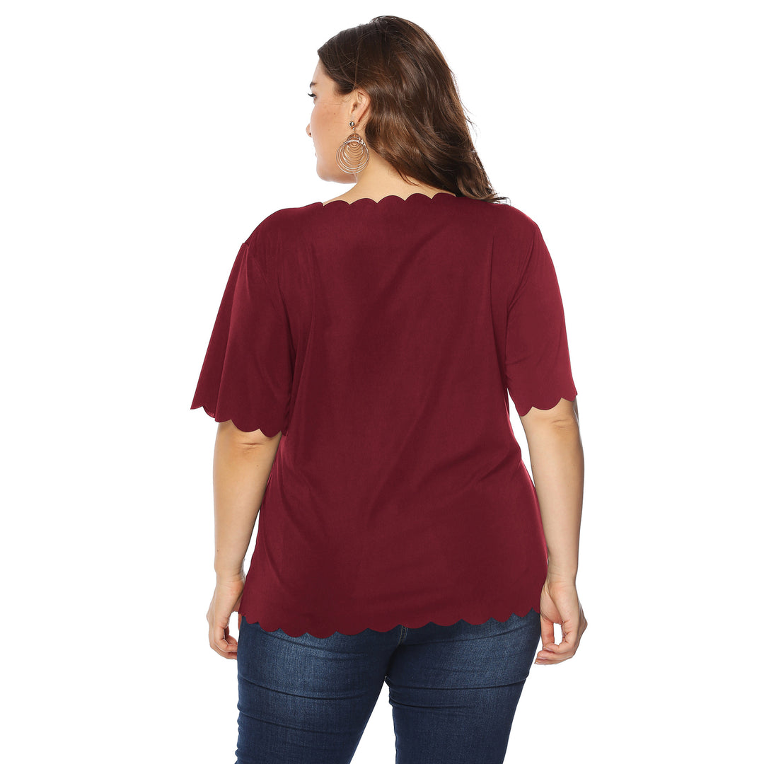 Dame fashion T-shirt med blankt læbe motiv Skovae
