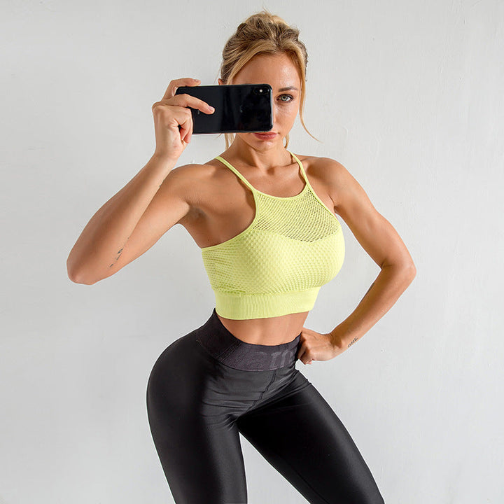 Stilla | Push up Yoga Sports Bra Hurtigttørrende Mesh Fitness Top Med Smuk Ryg