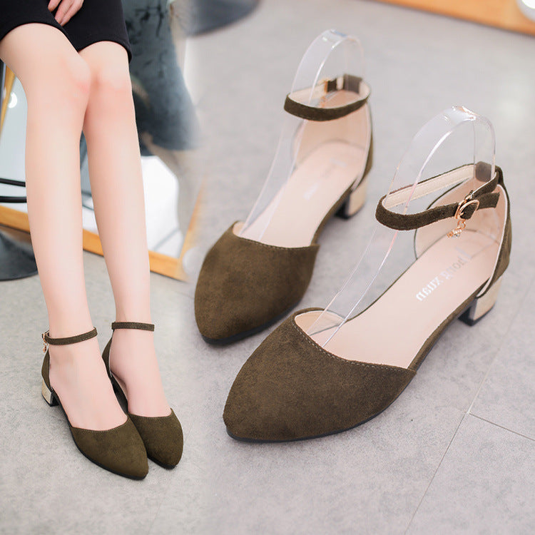 Dame Elegant Slingback Ballerinas med transparent rem og blokhæl Stilla